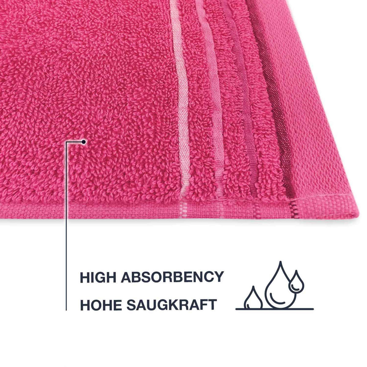 HANDTUCH JASMINA - Pink, Textil (50/100cm) - WohnDirect
