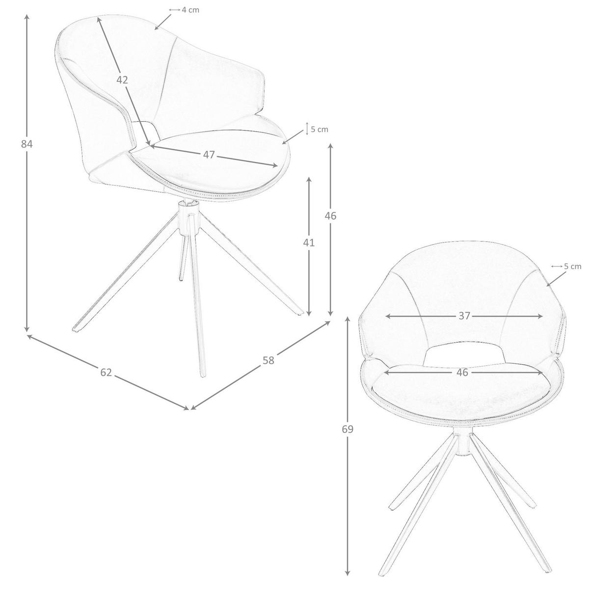 STUHL aus Kunstleder in Kupferbraun 58/62/84 cm - Bronzefarben/Braun, Leder/Textil (58/84/62cm) - ANGEL CERDA