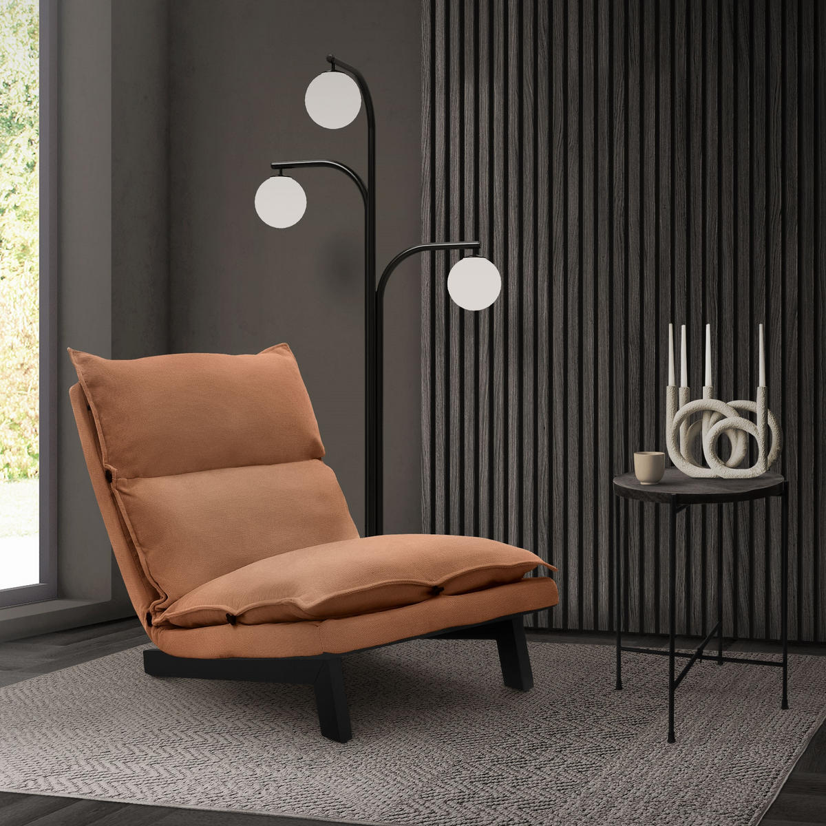 BODENSTUHL Braun - Schwarz/Braun, Textil/Metall (59/73.5/96cm) - ML-DESIGN