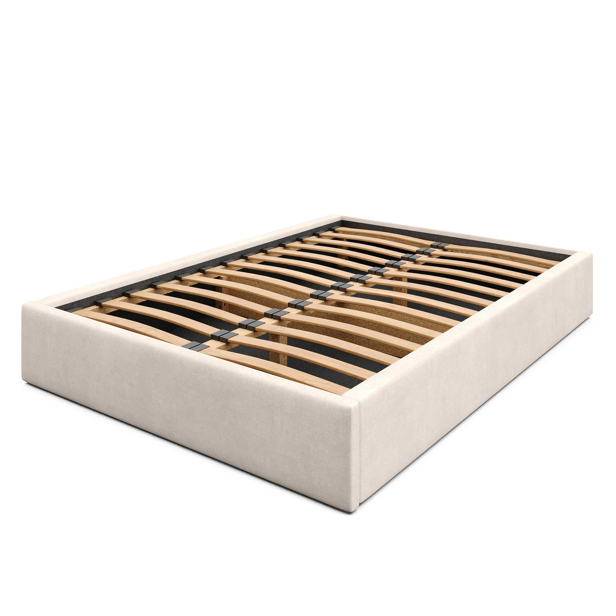 POLSTERBETT 140x200cm Bett mit Stauraum Lattenrost Creme - Creme, Holz/Holzwerkstoff (140/200cm) - Muralo