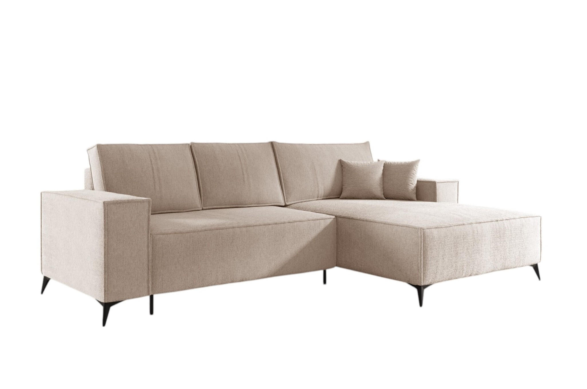 ECKSOFA Fiore - Creme, Holzwerkstoff/Textil (294/185cm) - Fun Möbel