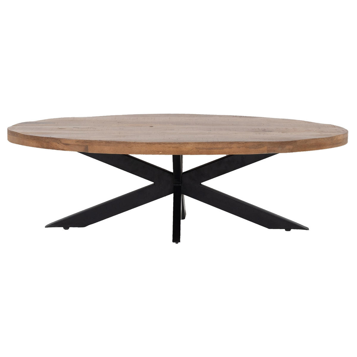 COUCHTISCH oval aus Mangoholz 130cm, braun - Braun, Metall (130/70/40cm) - Giga Meubel