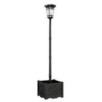 SOLÁRNÍ SVÍTIDLO z plastu, černé - černá, plast (41.5/41.5/195cm) - Outsunny