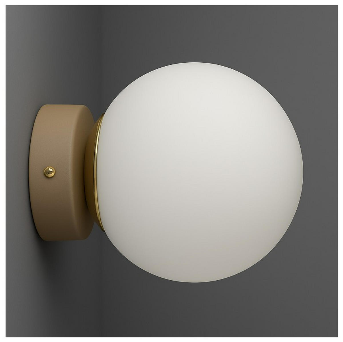 WANDLEUCHTE ECRU II - Beige/Goldfarben, Glas/Metall (16/14/14cm) - kiki design