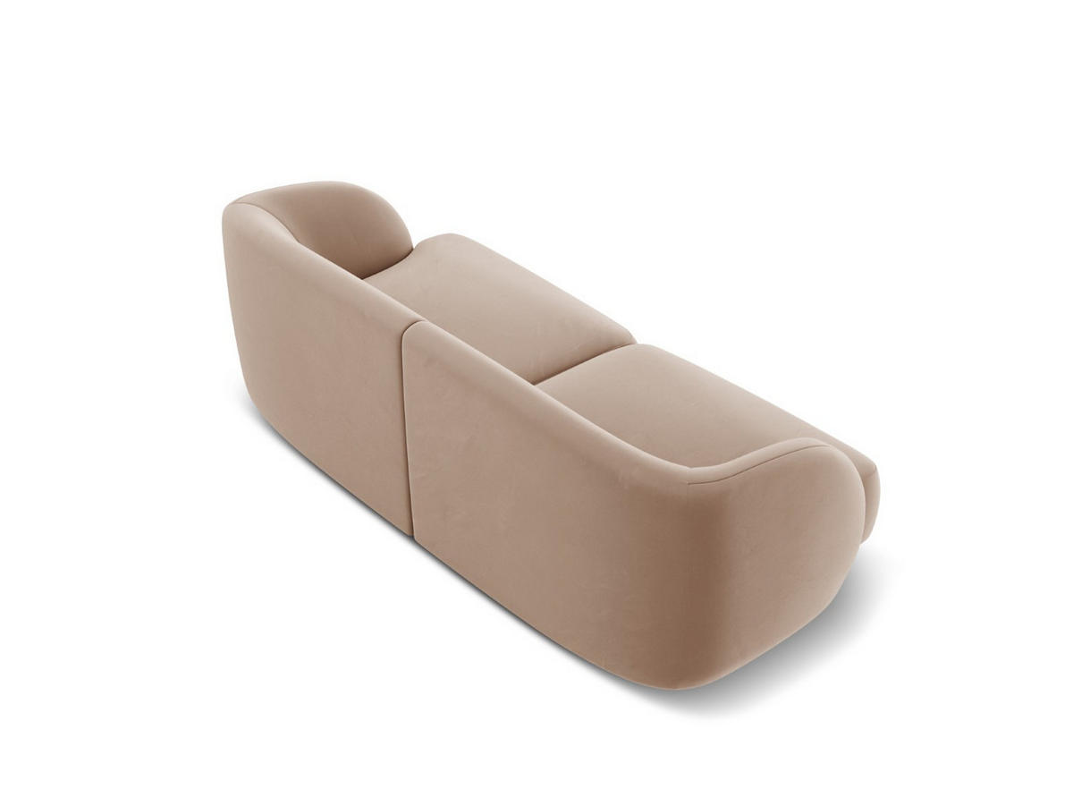 SOFA Miley aus Samt cappuccino 2 Sitzplätze - Cappuccino, Textil (90/70/180cm) - Micadoni