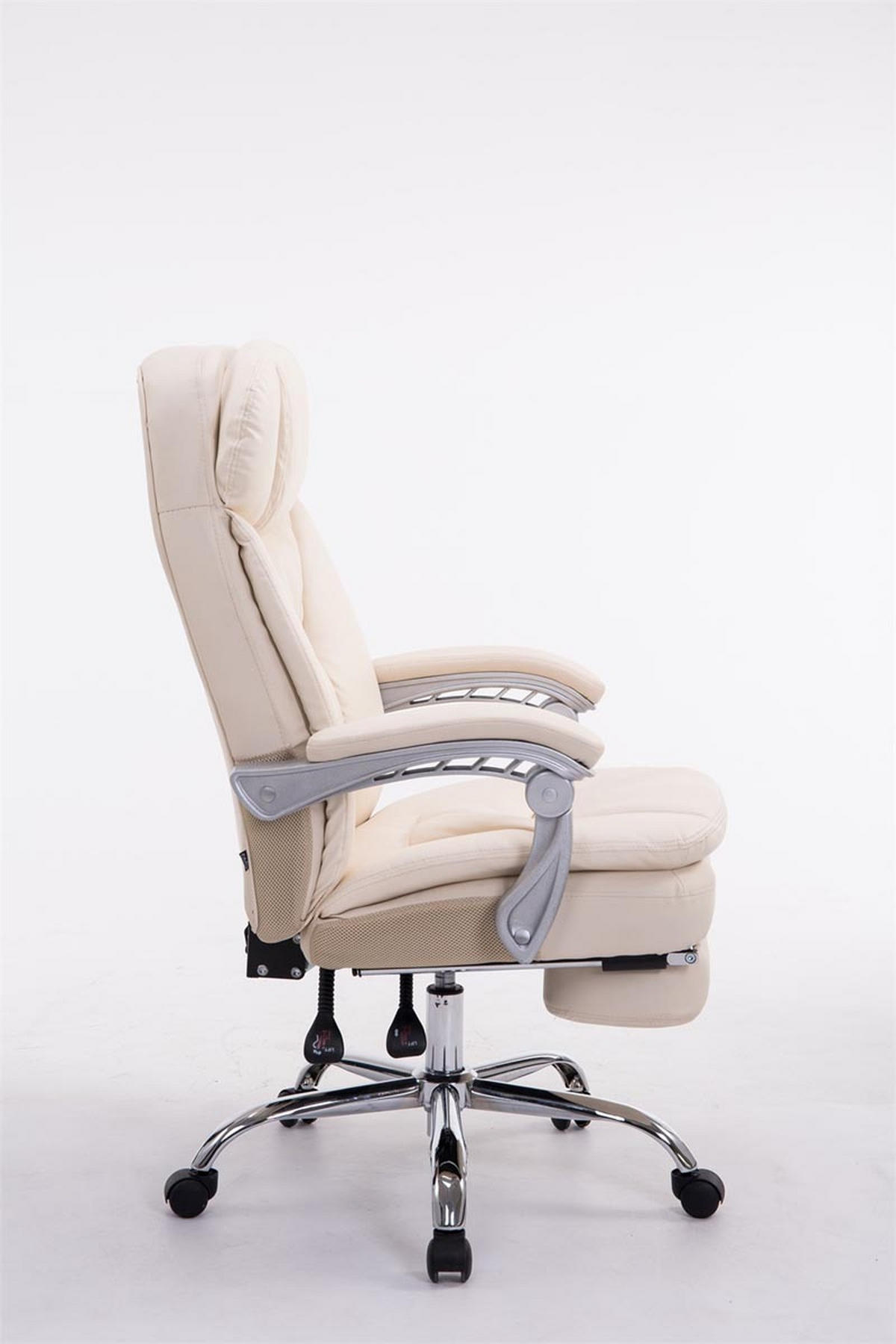 BÜROSTUHL XL Troja, Kunstleder Creme - Creme, Textil/Metall (67/122/67cm) - TPFLiving
