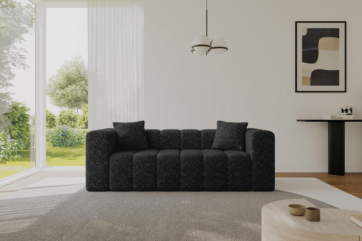 POHOVKA 2-MÍSTNÁ DONY-2 232x90x71 cm Černá Žinylka - černá, kompozitní dřevo/textil (232/71/90cm) - ALTDECOR