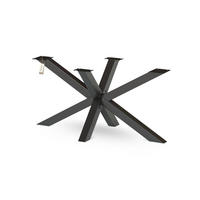 TISCHGESTELL Hora Spider Mittelfuß - Schwarz, Metall (75/72/150cm) - holz4home®