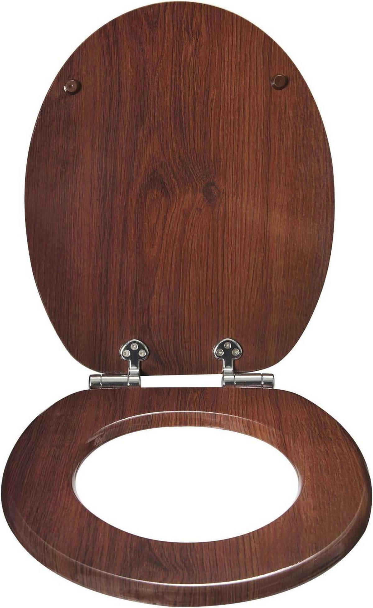 WC SITZ mit Absenkautomatik, MDF Holzkern, Antibakteriell - Braun, Holzwerkstoff (37/2.5/43cm) - Woltu