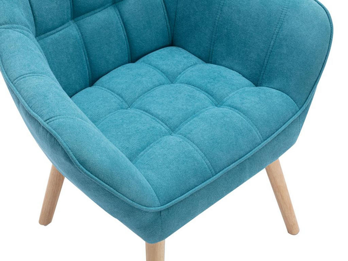 SESSEL - Stoff - Blau - CASERTA - Blau, Textil (73/77/82cm) - Vente-Unique