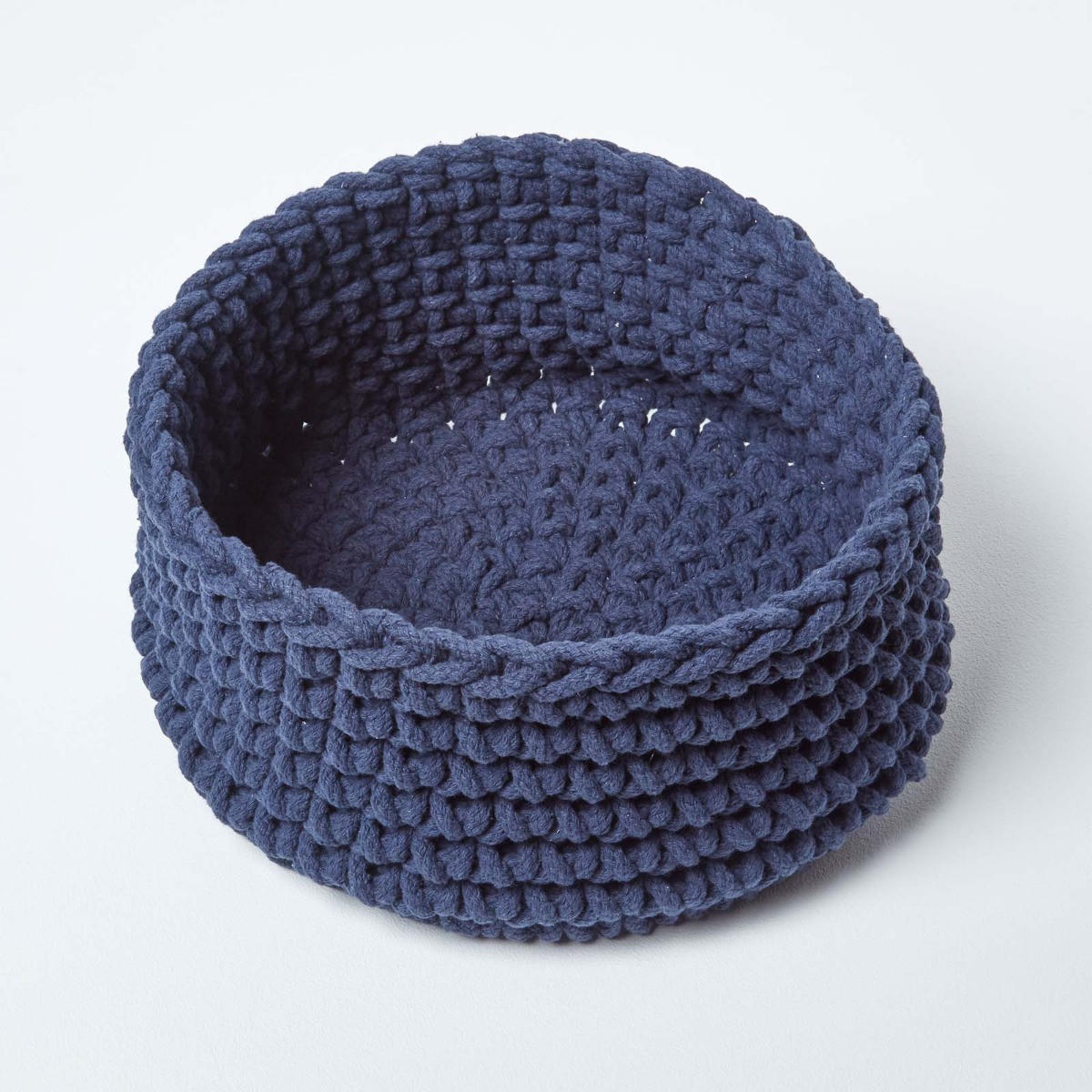 AUFBEWAHRUNGSKORB Baumwolle 37/21 cm - Dunkelblau, Textil (37/37/21cm) - Homescapes