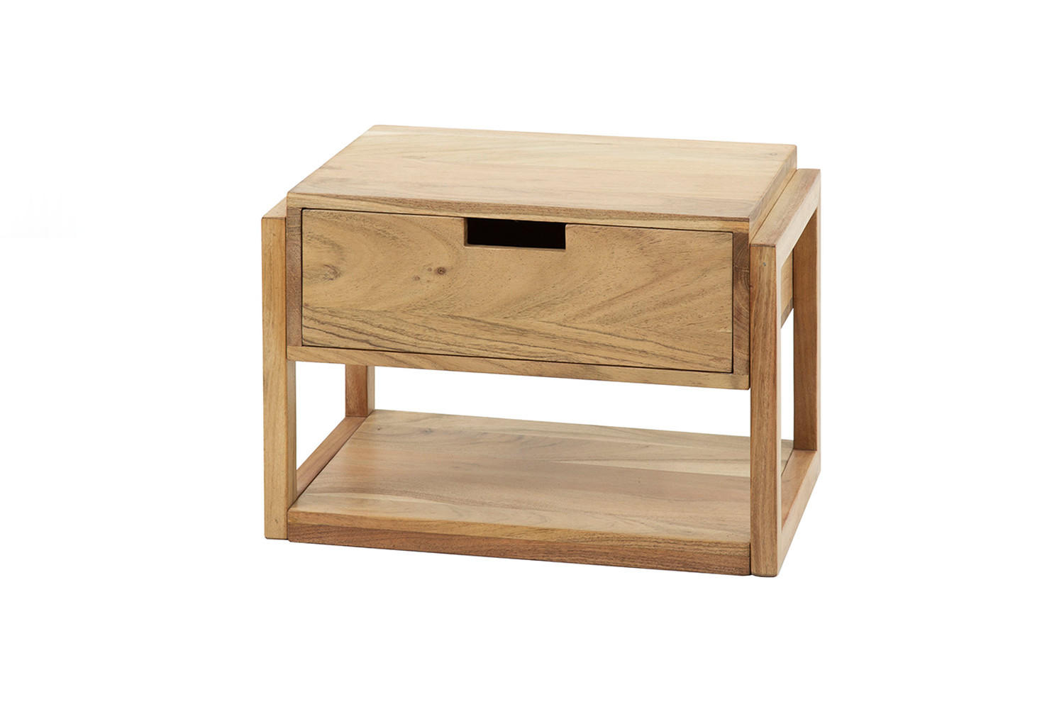 NACHTTISCH HOLYA Holz Akazie - Braun, Holz (39/27/25cm) - KAWOLA
