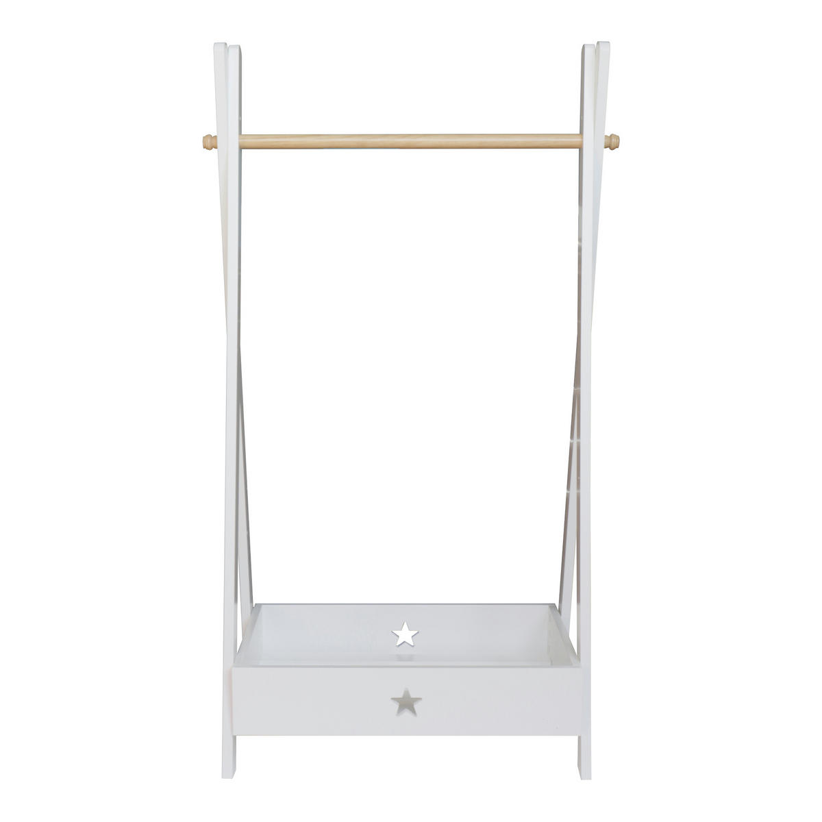 KINDERGARDEROBE Laxe - Weiß, Holzwerkstoff (73/126/43cm) - [en.casa]