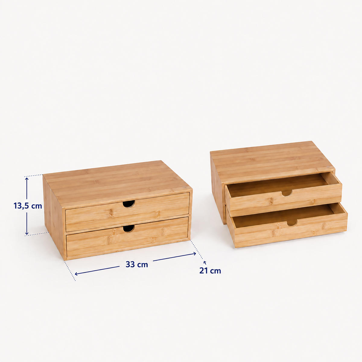 SCHUBLADENBOX Natur Bambus - Hellbraun, Holz (21/33/13.5cm) - Relaxdays