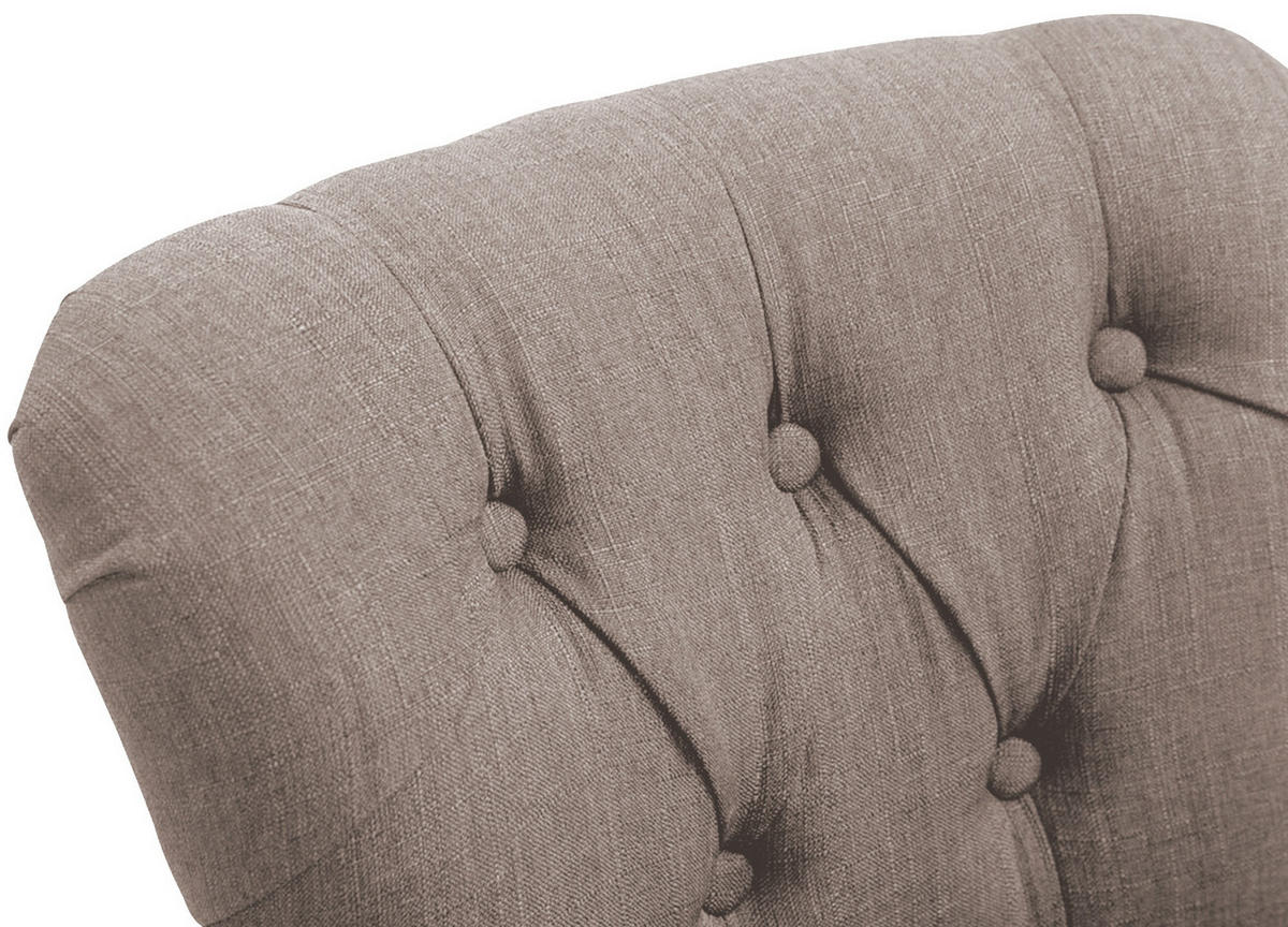 BARHOCKER Stoff taupe - Taupe/Dunkelbraun, Holz/Textil (55/109/57cm) - CLP