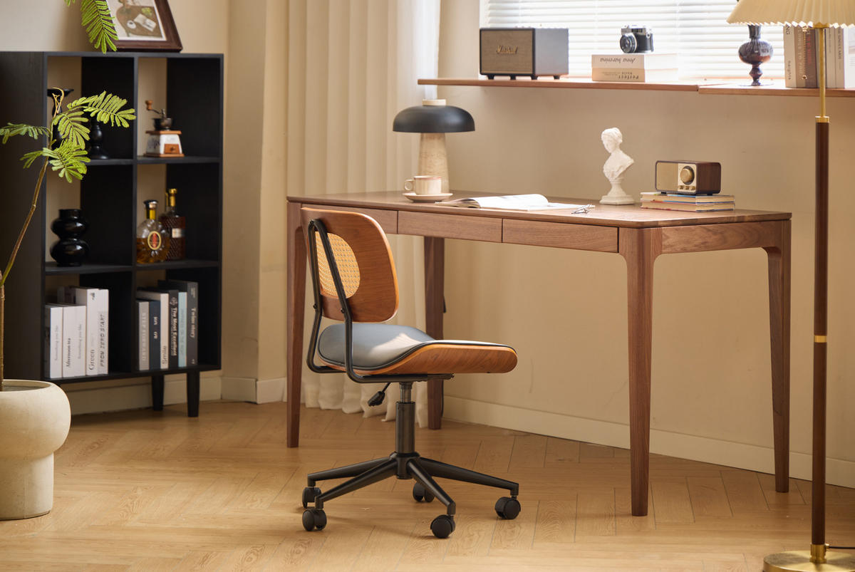 DREHSTUHL Stoff Schwarz - Schwarz, Textil (49/85/52.5cm) - Nordlys