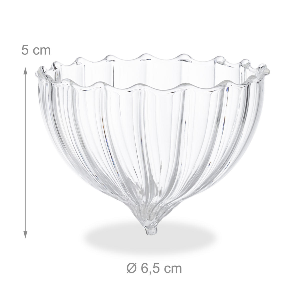 12xSCHWIMM-TEELICHTHALTER - Transparent, Glas (5cm) - Relaxdays