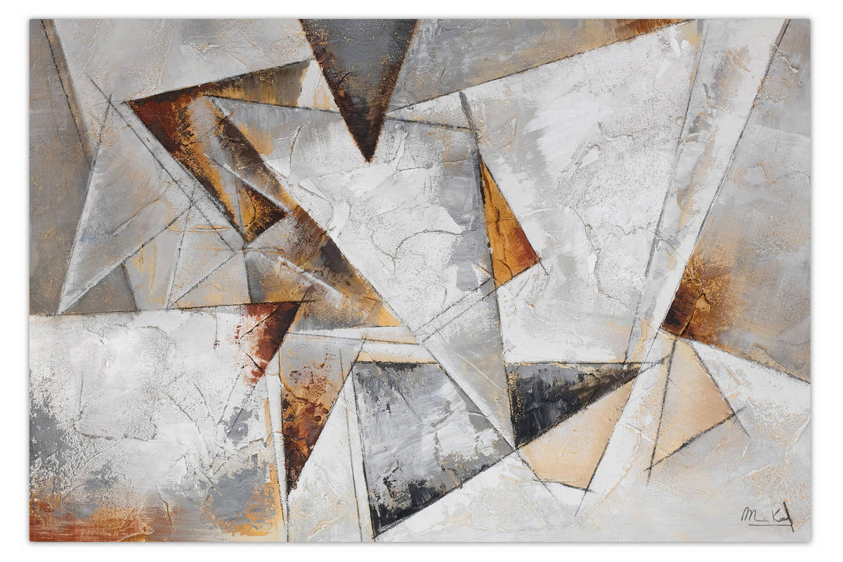 ACRYLBILD HANDGEMALT 120/80 cm - Braun/Grau, Holz/Textil (2.1/80cm) - KUNSTLOFT