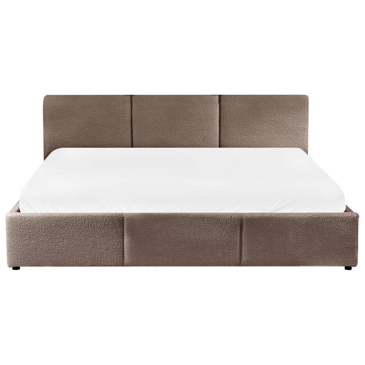 PAT cu spațiu de depozitare 180/200 bouclé taupe Bousse - taupe, material textil (180/200cm) - Beliani