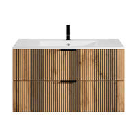 EINZELWASCHTISCH - 100 cm x 46 cm - Holz, Platte - Schwarz, Naturfarben Hell - MADELA - Schwarz/Naturfarben, Holz (100/57/46cm) - Vente-Unique
