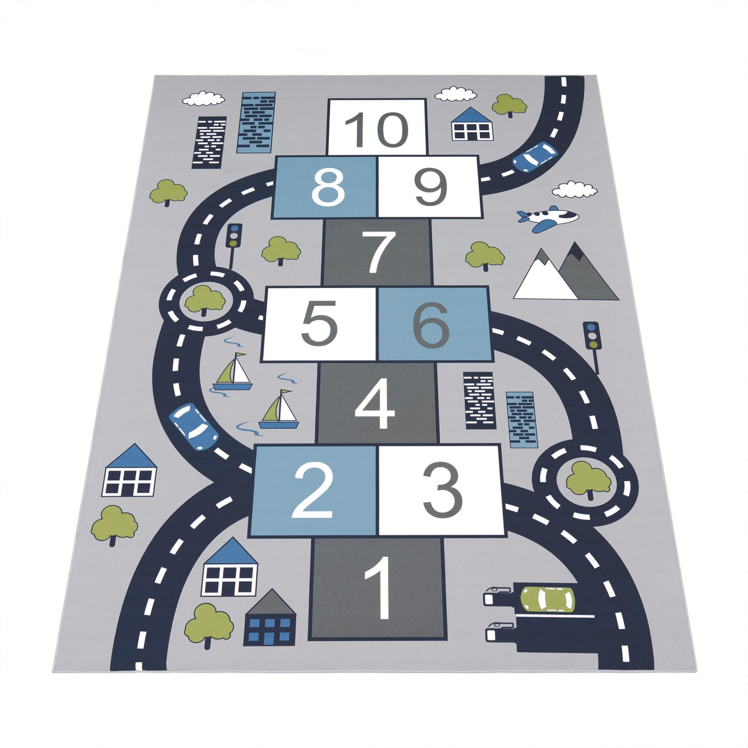 Kadima Design Kinderteppich Grau 200x200 cm