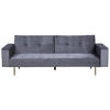 3-SITZER-SCHLAFSOFA Samtstoff Grau Visnes - Grau, Textil (218/80/81cm) - Beliani