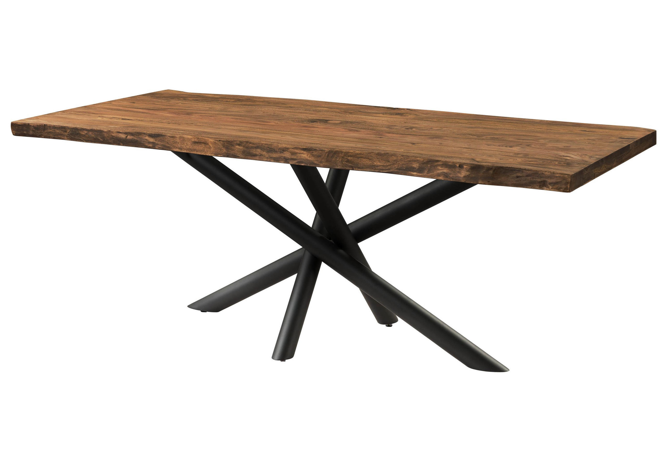 BAUMTISCH Sheesham 220x100x76 natur gebeizt / Mikado-Beine anthrazit matt FREEFORM 5 - Braun, Holz (100/220/76cm) - Massivmoebel24