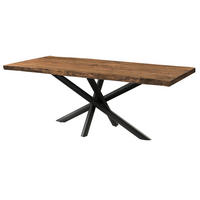BAUMTISCH Sheesham 220x100x76 natur gebeizt / Mikado-Beine anthrazit matt FREEFORM 5 - Braun, Holz (100/220/76cm) - Massivmoebel24