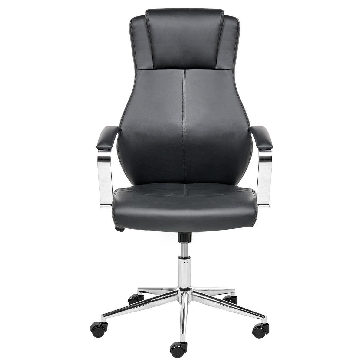 CHEFSESSEL Schwarz Adept - Silberfarben/Schwarz, Kunststoff (70/115/70cm) - Beliani