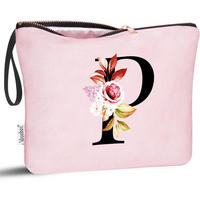 KOSMETIKTASCHE mit Initialdruck P Pink - Rosa, Textil (5/16/24cm)