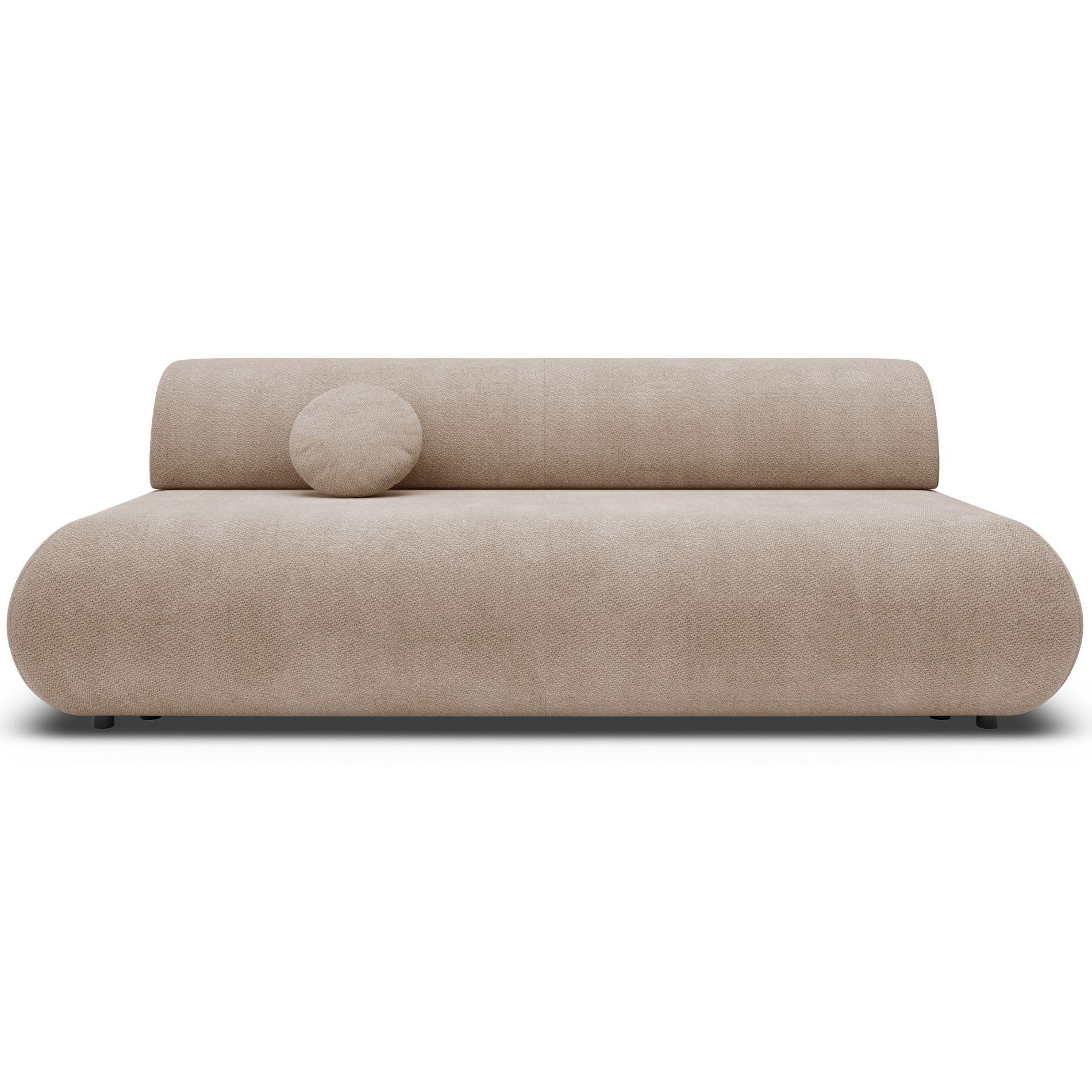 3-SITZER SCHLAFSOFA Beige Chenille - Beige/Schwarz, Kunststoff/Textil (214/74/100cm) - Selsey