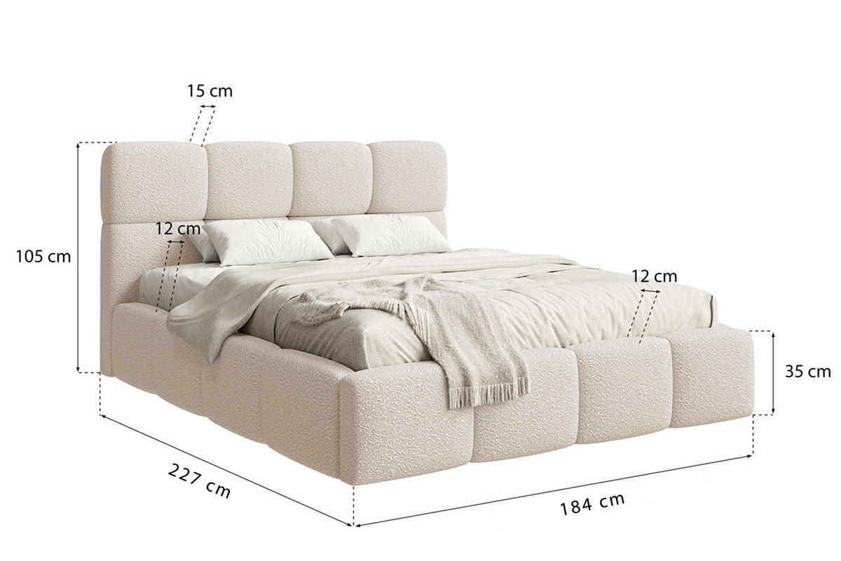 POLSTERBETT AURO mit Bettkasten, Doppelbett - 160x200 cm - Beige/Naturfarben, Holz/Textil (160/200cm) - mybed.