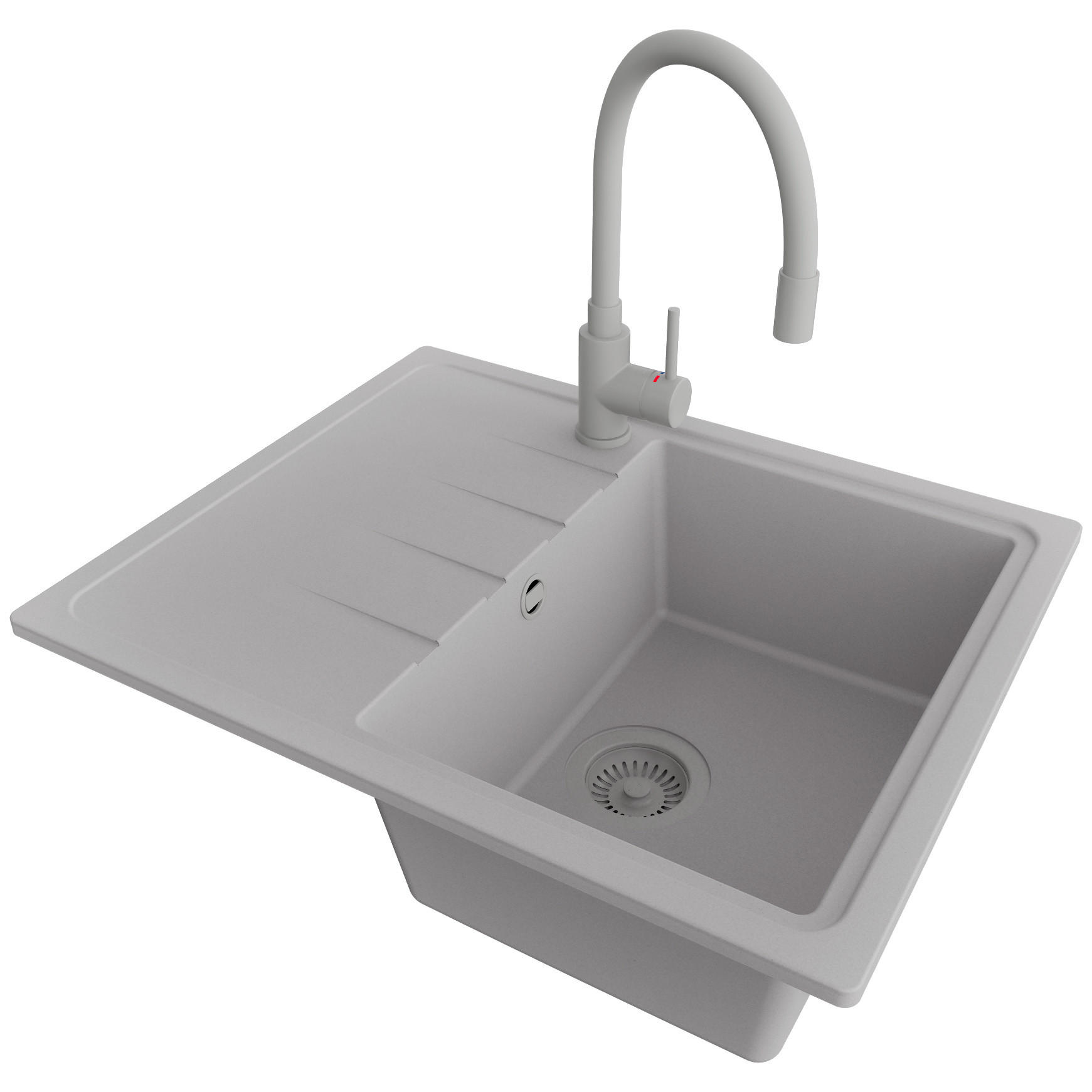 Primagran Granitspüle Grau, Grau, Grau 62x19x50 cm
