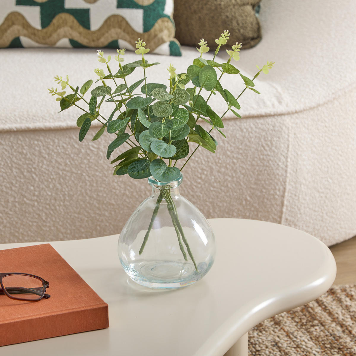 EUKALYPTUS-KOMPOSITION Glasvase Urice 20/20/35 cm - Transparent, Glas (35cm) - Atmosphera Createur d´interieur