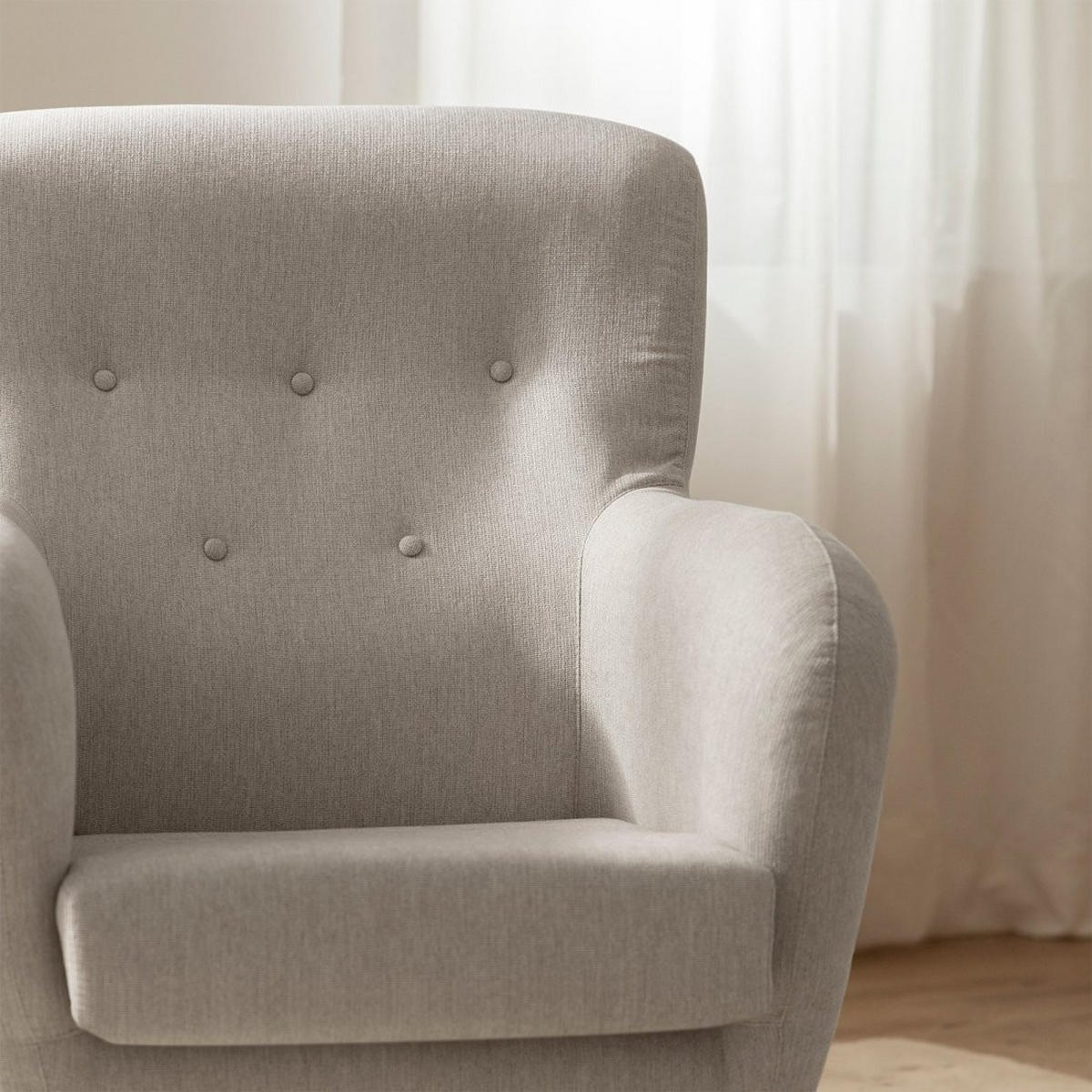 EINZELSESSEL Astrid Beige 72 cm x 96 cm - Beige, Textil (72/96/80cm)