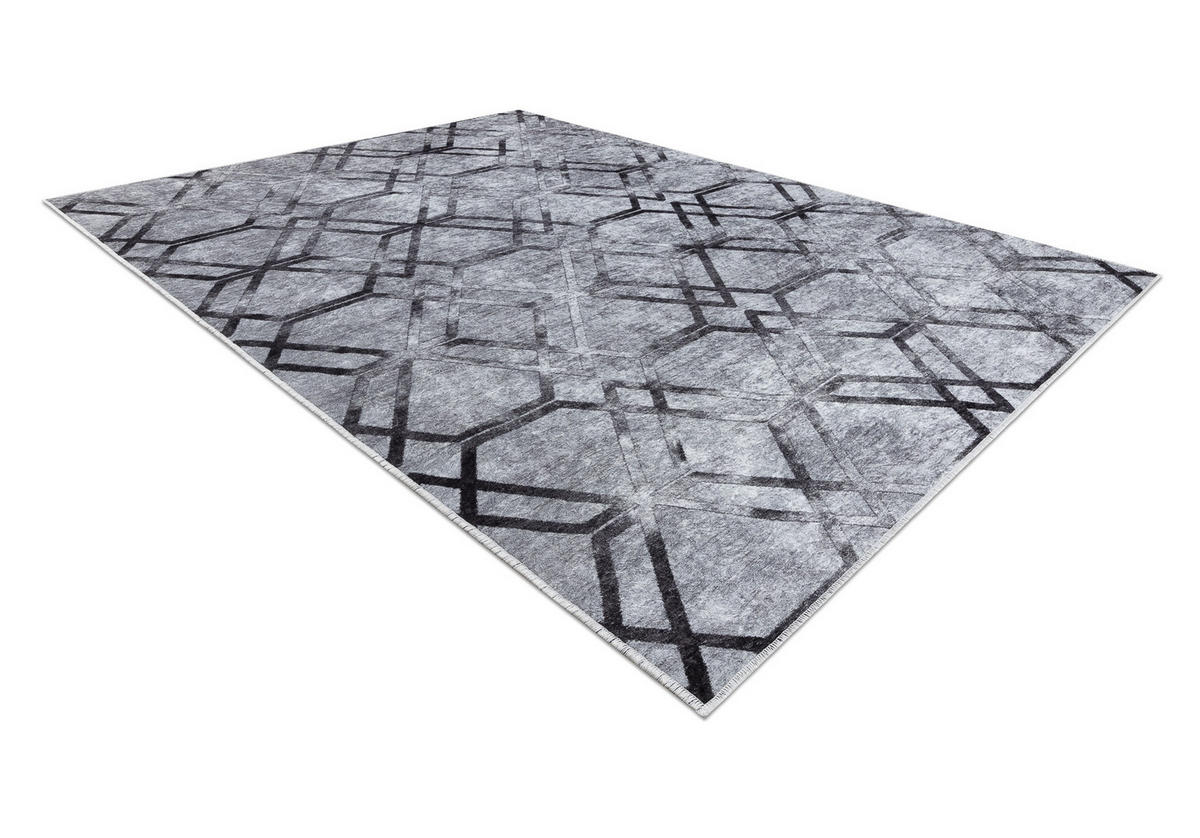 MIRO 51805.803 covor lavabil Geometric, spalier anti-alunecare - gri 80/150 cm - gri, material textil (80/150cm) - rugsX