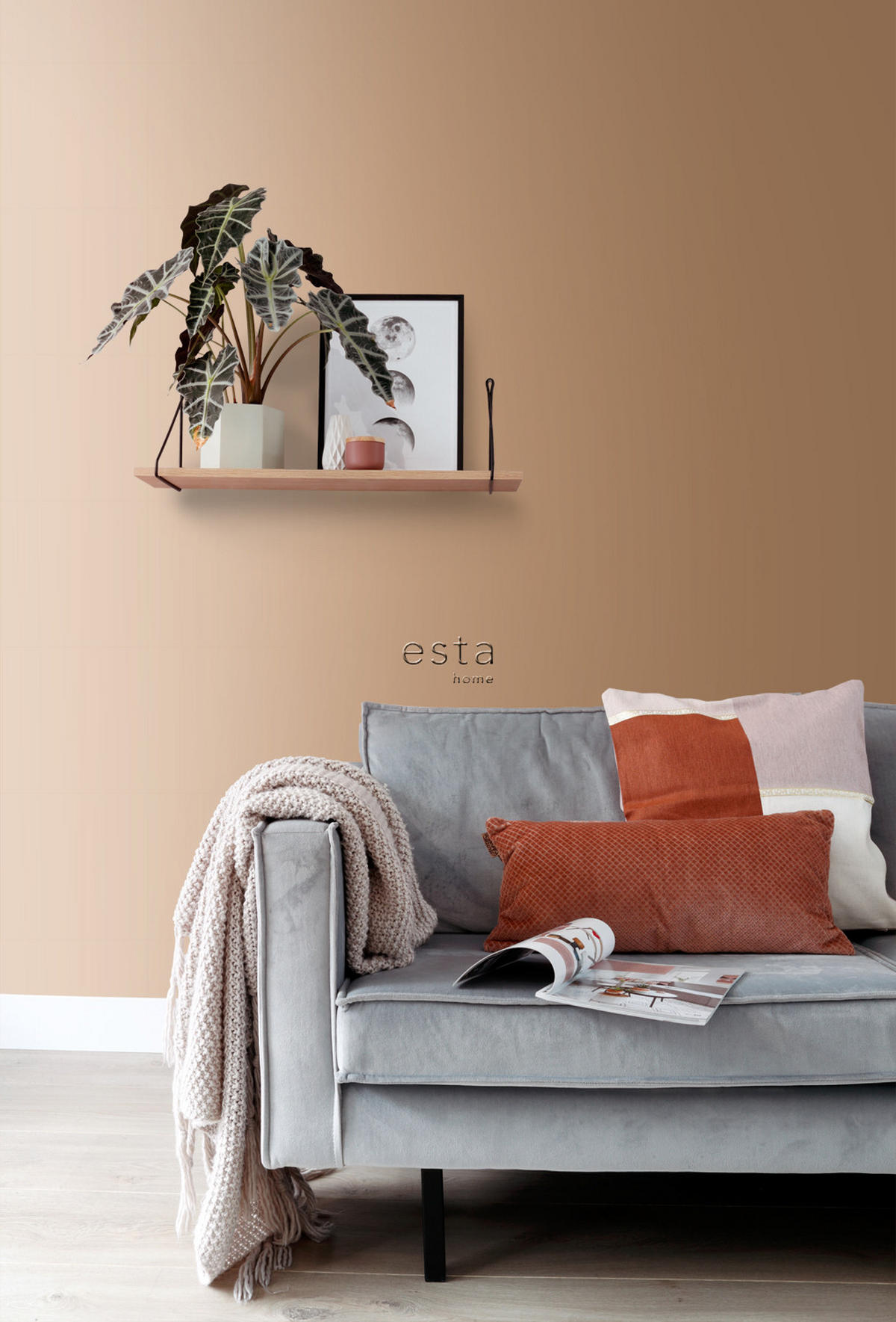 TAPETE Uni 53 cm x 10.05 m - Orange, Papier (53/1000cm) - ESTAhome