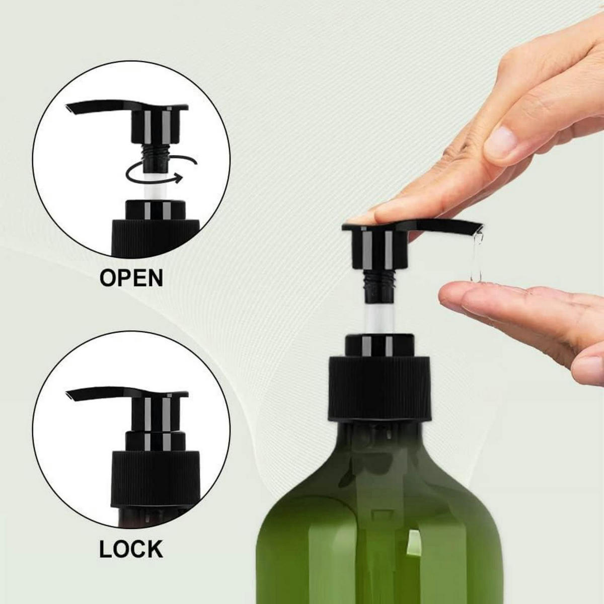 PUMPFLASCHEN 4er Set 500 ml Grün - Grün, Kunststoff (5/15/5cm)