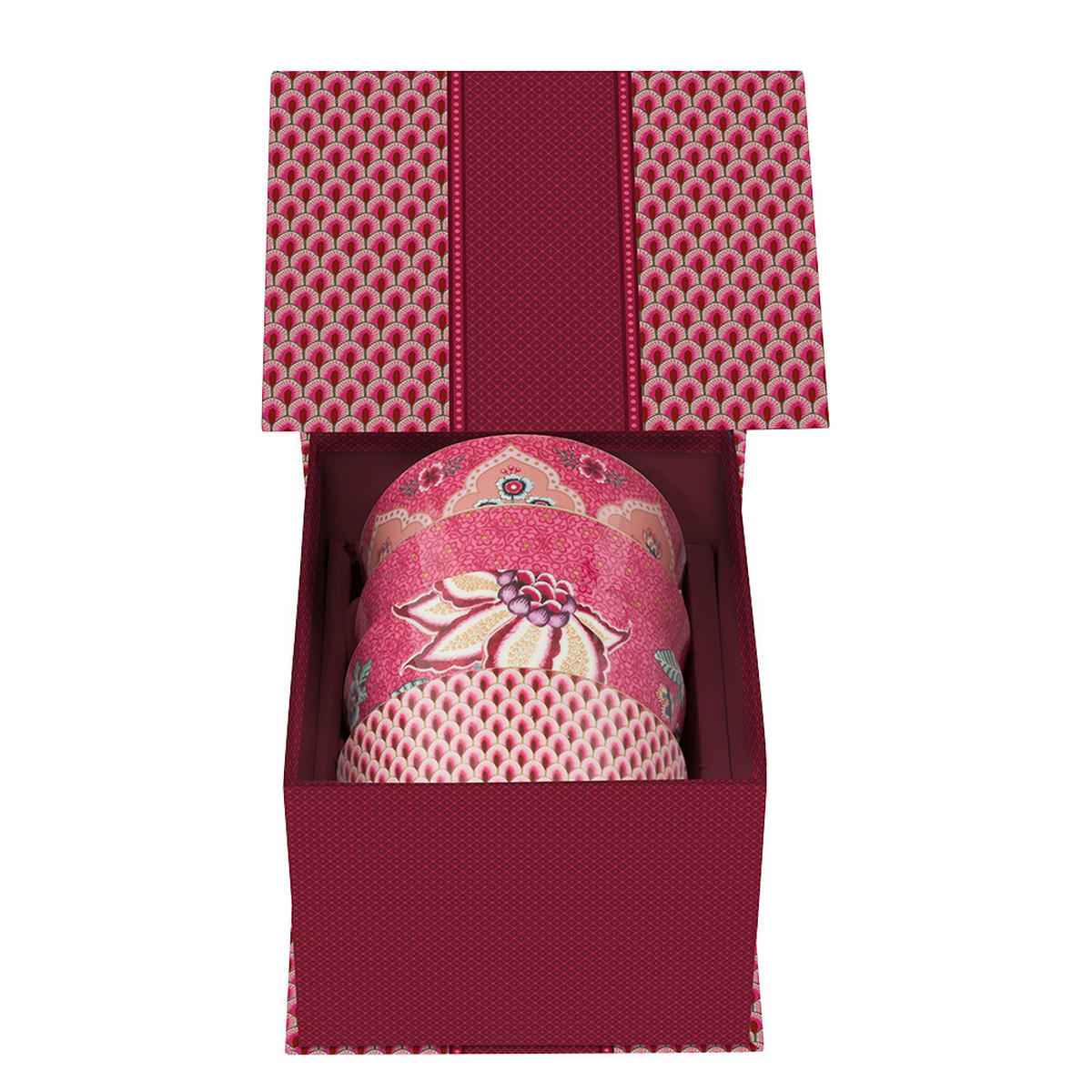 GESCHENKSET Schalen oriental blumenfestival dark rosa 12 cm - Rosa, Keramik - Pip Studio
