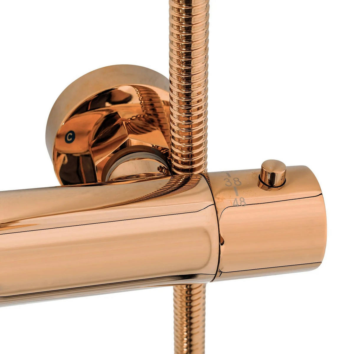 DUSCHGARNITUR Mit Thermostat Rea Lungo Copper - Kupferfarben, Metall (26.5/117/34.5cm) - REA