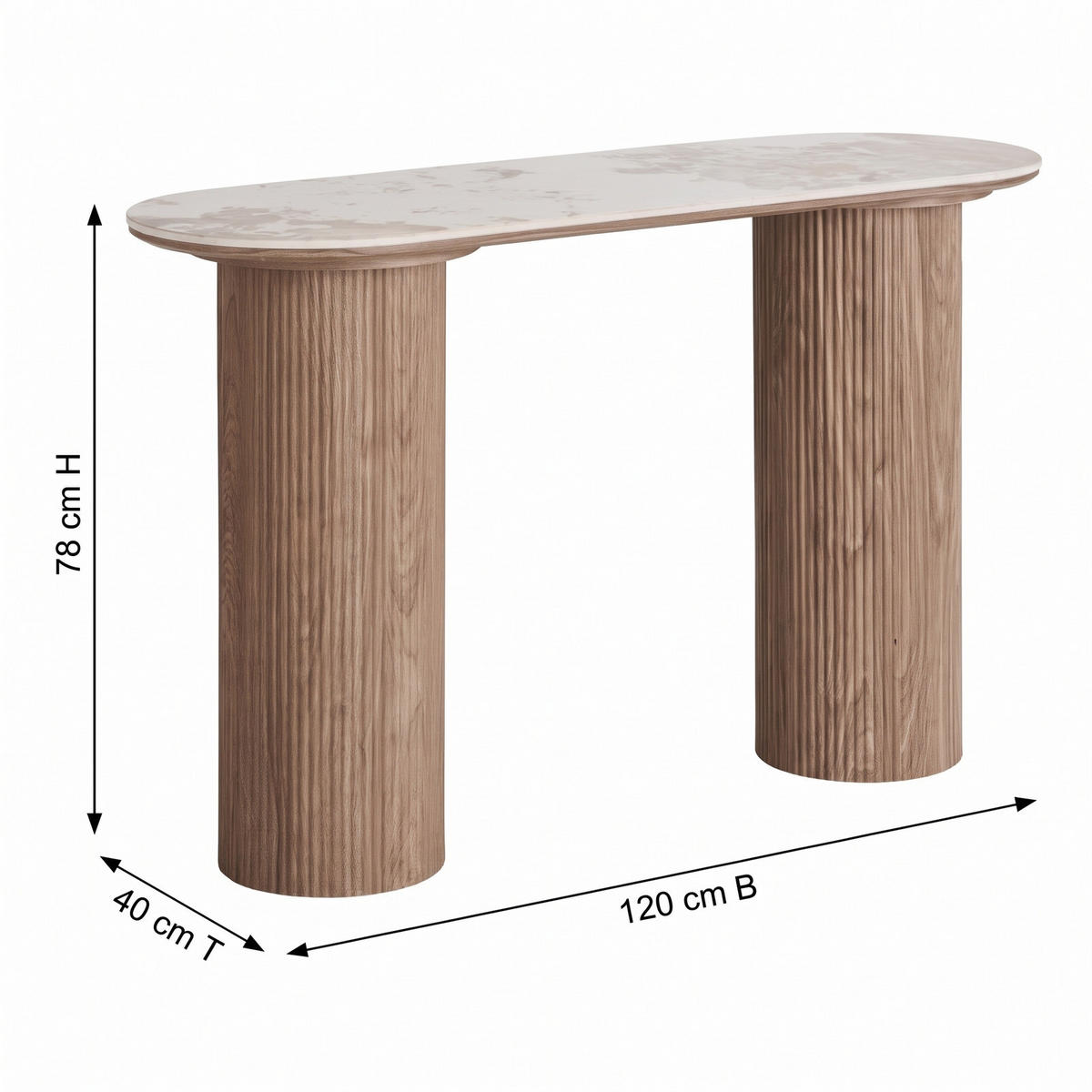 KONSOLBORD Minamata 120 x 40 x 78 cm – vit - Vit, Träbaserade material (40/120/78cm) - ebuy24