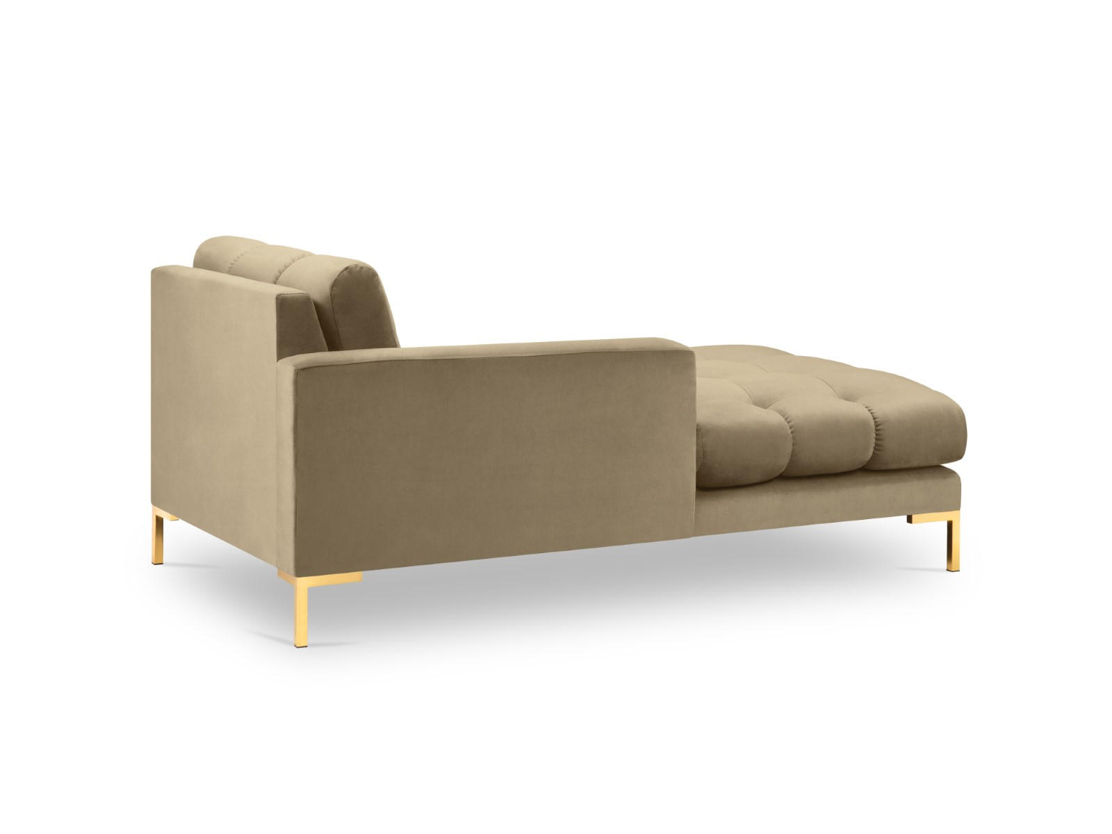 CHAISELONGUE links Mamaia aus Samt beige - Beige, Textil (102/75/185cm) - Micadoni