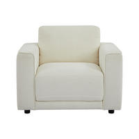 SESSEL mit gerader Rückenlehne - 1 Person - stoff - gebrochenes weiß Netuso - Weiß, Textil (101/82/89cm) - Vente-Unique