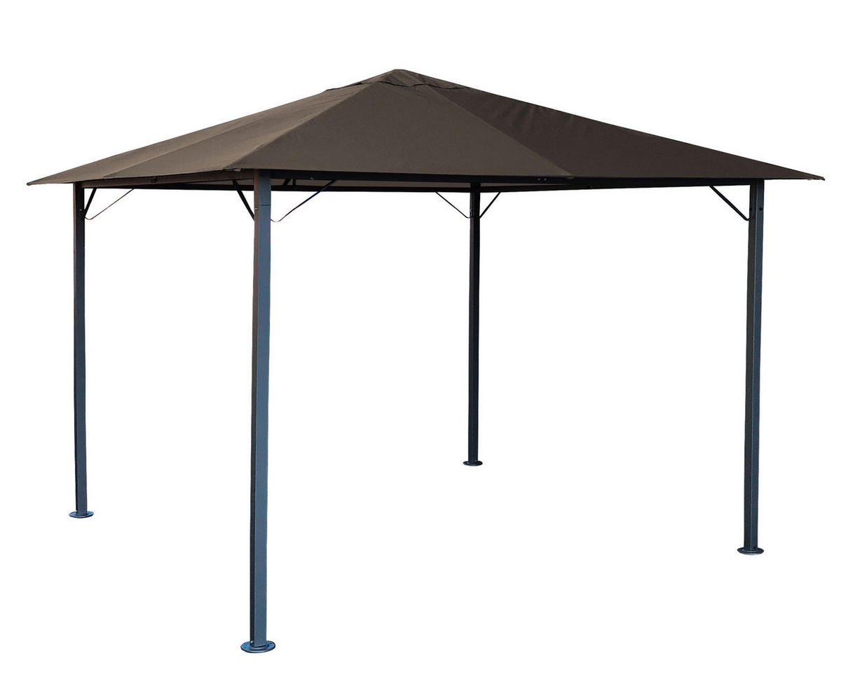 PAVILLON Nizza 3x3m Grau inkl. Seitenwand Set - Taupe, Metall (300/263/300cm) - QUICK STAR
