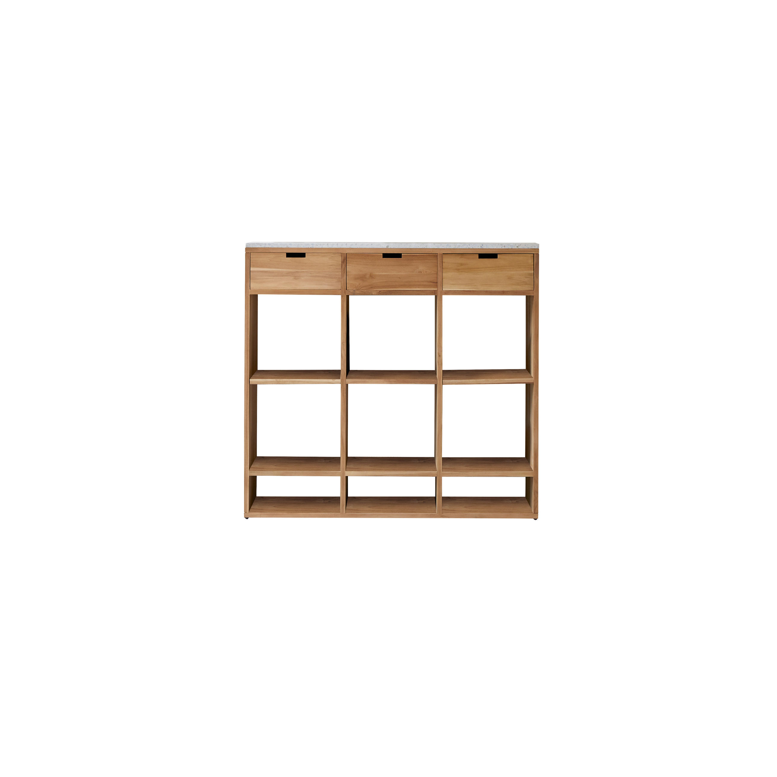 KONSOLENTISCH Miho Weiß aus Teak - Weiß, Holz (40/120/112cm) - Tikamoon