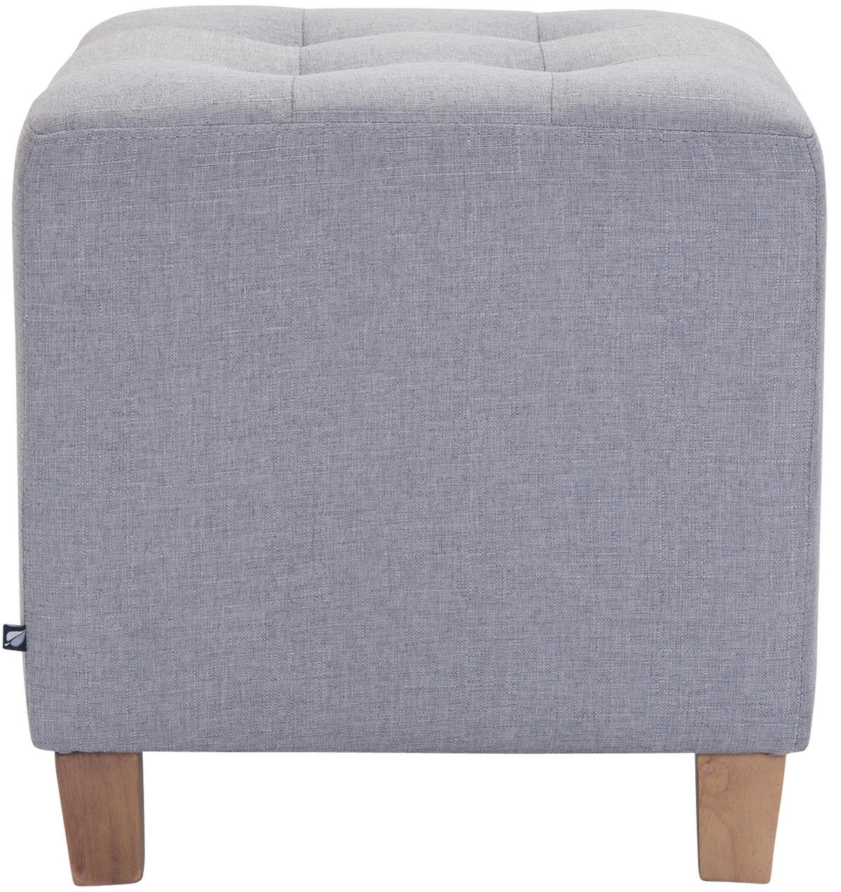 SITZWÜRFEL eckig 45/45/46 cm Stoff hellgrau - Hellgrau/Naturfarben, Holz/Textil (45/46/45cm) - CLP