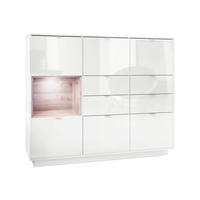HIGHBOARD Metro Einsatz in Eiche Nordic - Silbereichenfarben, Holzwerkstoff (153/123/38cm) - Vladon