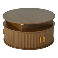 COUCHTISCH 75/75/52 cm walnussfarben aus MDF höhenverstellbar mit LED und Stauraum - Nussbaumfarben, Holzwerkstoff (75/75/52cm) - OKWISH