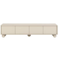 LOWBOARD Adel mit 4 Türen und runden Füßen, 204 cm, Griffloss, Kaschmir - Kaschmir, Holzwerkstoff (204/46/38cm) - Beautysofa