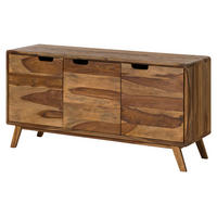 SIDEBOARD Sheesham 134x40x65 natur sandgestrahlt lackiert MALMÖ 2 #206 - Braun, Holz (134/65/40cm) - Massivmoebel24